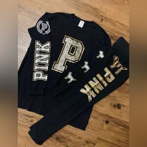 VS PINK BLING PUP SEQUINS OUTFIT SET M